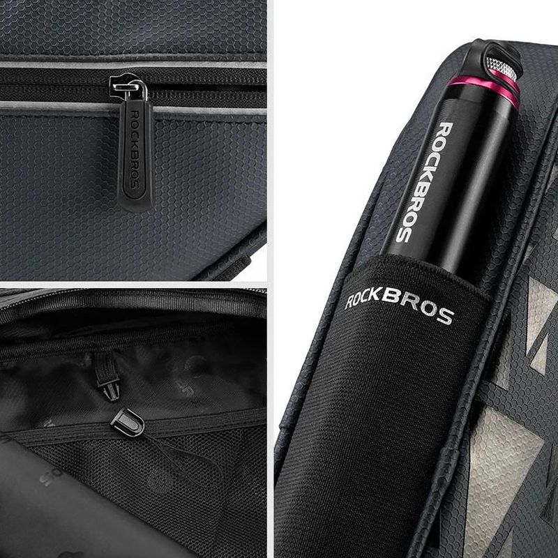 Rockbros B39-2 1,5 l čierna taška na rám bicykla 8