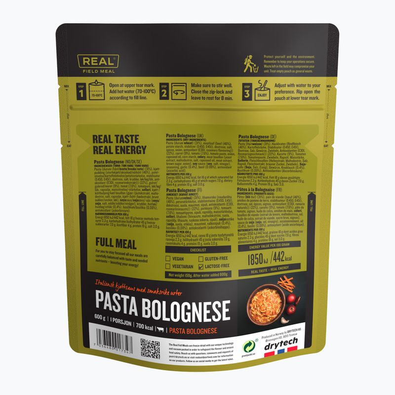 Lyofilizované potraviny Real Turmat Spaghetti Bolognese 159 g 2