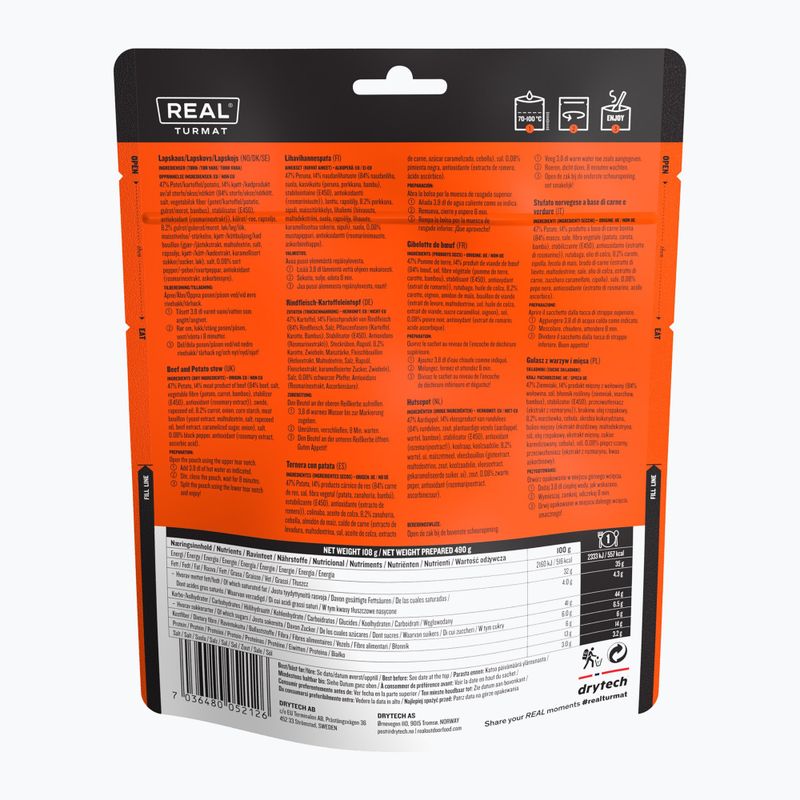 Lyofilizované potraviny Real Turmat Beef Stew with Potatoes 108 g 2