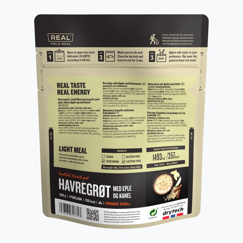 Lyofilizované potraviny Real Turmat Oatmeal with Apple and Cinnamon 196 g 2