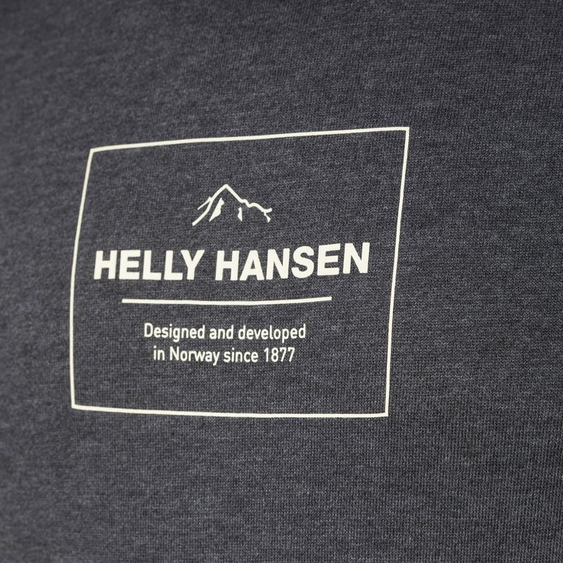 Pánska trekingová mikina Helly Hansen F2F Organic Cotton Hoodie ebony melange 3