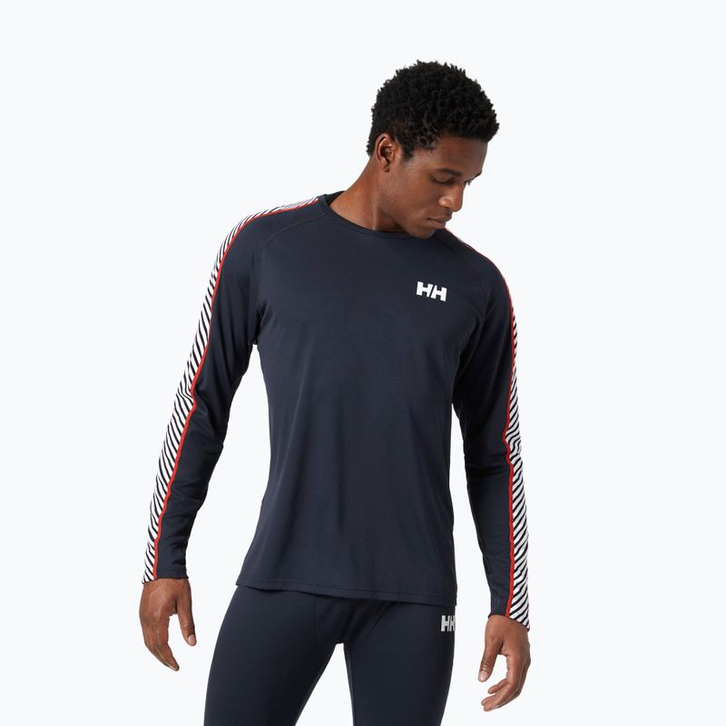 Pánska termo mikina Helly Hansen Lifa Active Stripe Crew navy