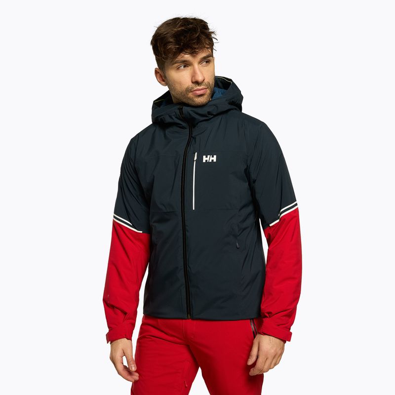 Helly Hansen pánska lyžiarska bunda Carv Lifaloft navy blue and red 65777_597