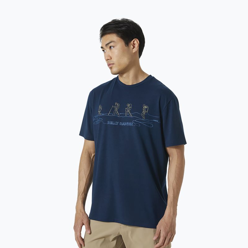 Helly Hansen Skog Recycled Graphic pánske trekingové tričko námornícka modrá 63083_584
