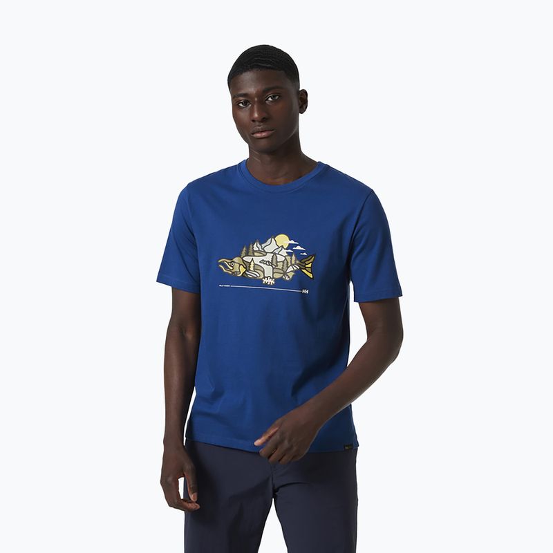 Helly Hansen pánske trekingové tričko F2F Organic Cotton 2.0 modré 63340_606