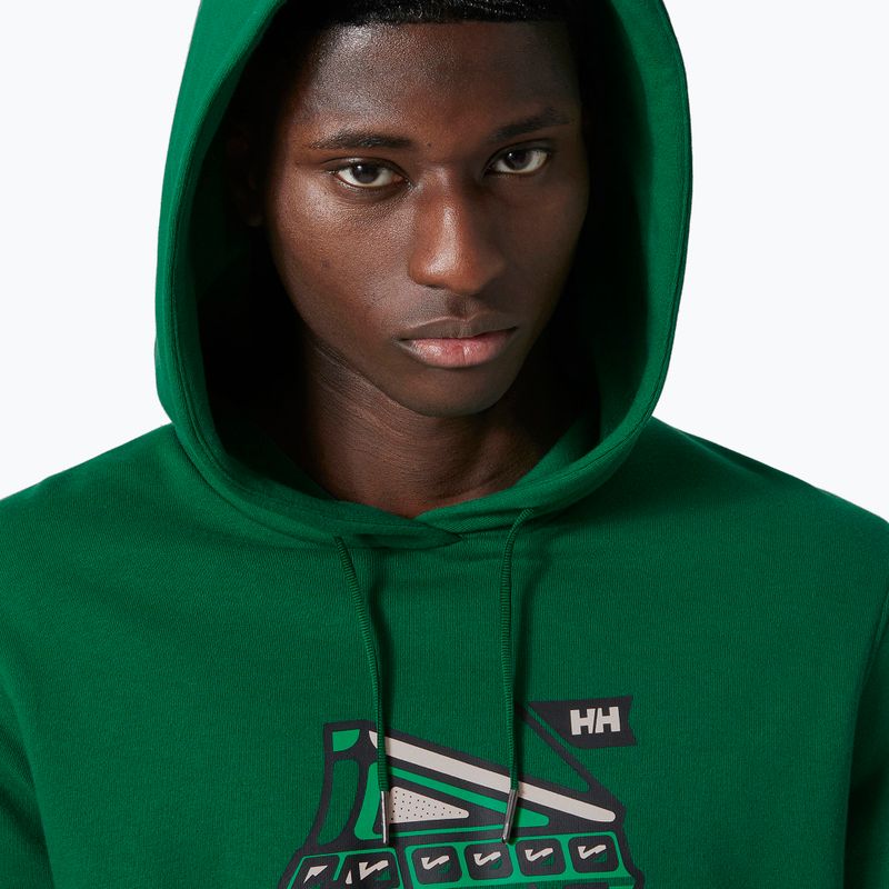 Pánska trekingová mikina Helly Hansen F2F Organic Cotton Hoodie malachite 3