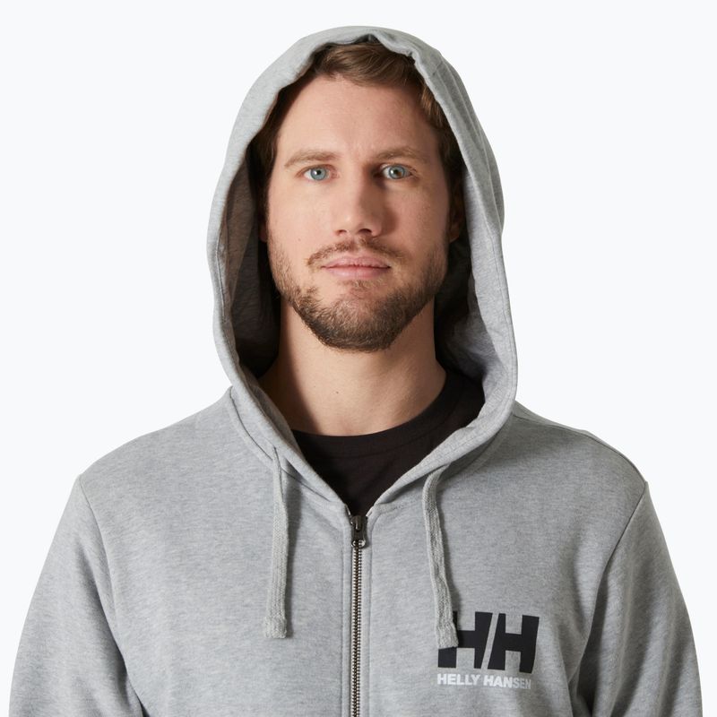 Pánska mikina Helly Hansen HH Logo Full Zip Hoodie 2.0 grey/ melange 3