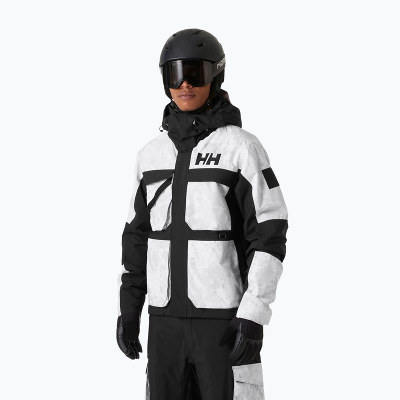 Pánska lyžiarska bunda Helly Hansen Ullr D Heritage Short grey fog snow camo aop