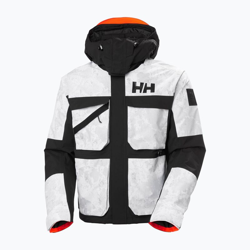 Pánska lyžiarska bunda Helly Hansen Ullr D Heritage Short grey fog snow camo aop 12