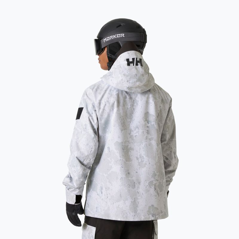 Pánska lyžiarska bunda Helly Hansen Ullr D Shell Graphic grey fog snow camo aop 2
