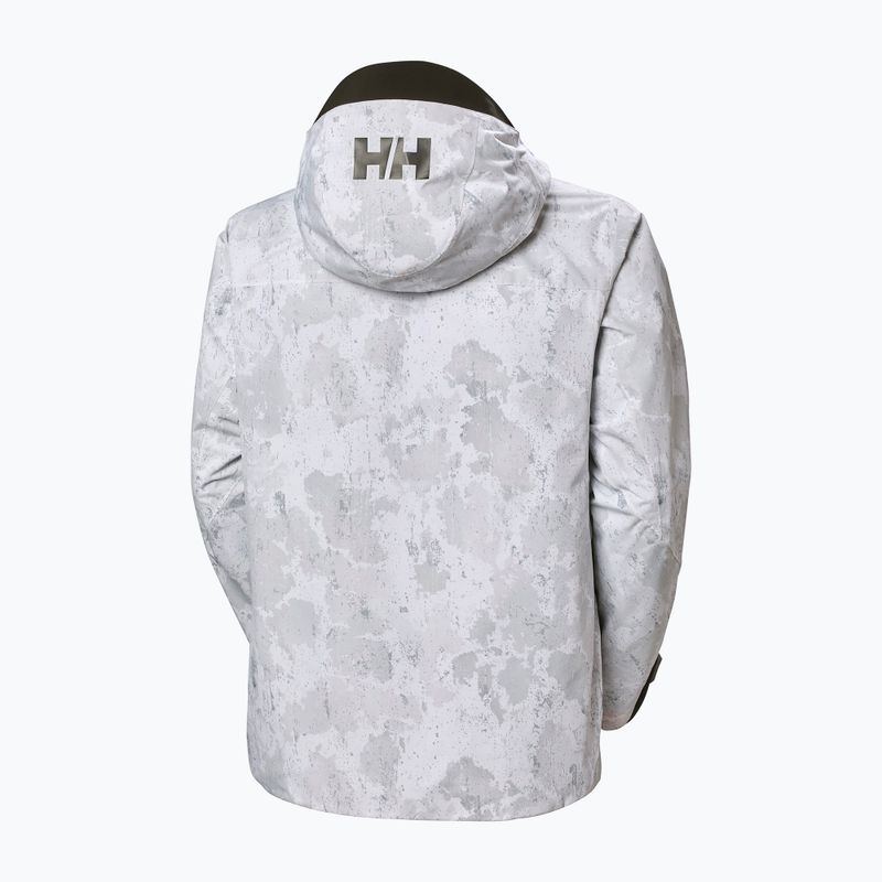 Pánska lyžiarska bunda Helly Hansen Ullr D Shell Graphic grey fog snow camo aop 11