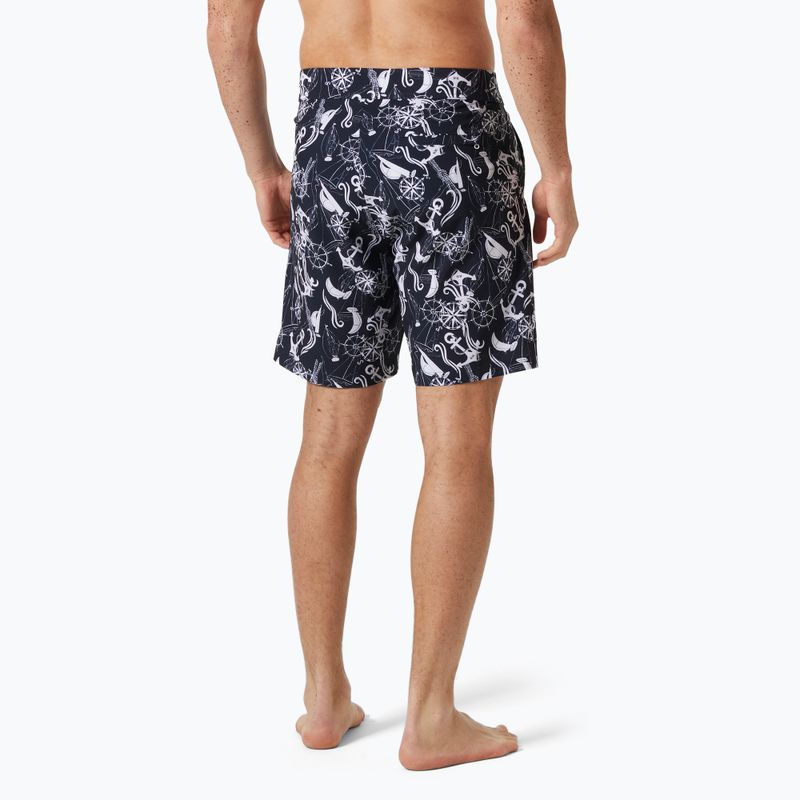 Pánske plavecké šortky Helly Hansen Newport Boardshorts 8" navy aop 2