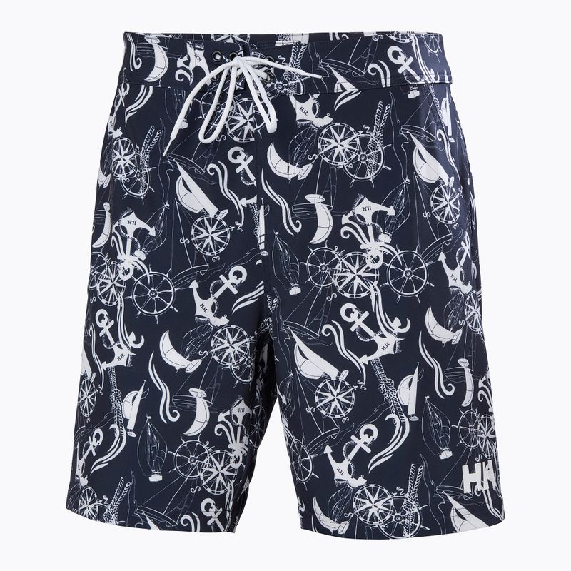 Pánske plavecké šortky Helly Hansen Newport Boardshorts 8" navy aop 5