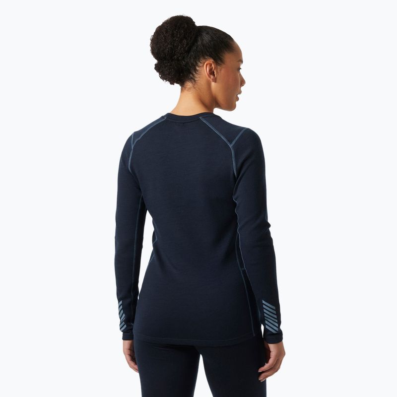 Dámska termoaktívna mikina Helly Hansen Lifa Merino Midweight Graphic Crew navy nordic rose aop 2