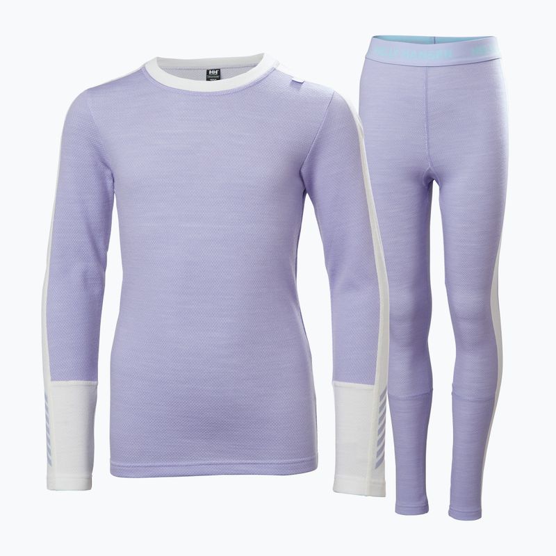 Detská súprava termoprádla Helly Hansen JR Lifa Merino Midweight bright lavender 5