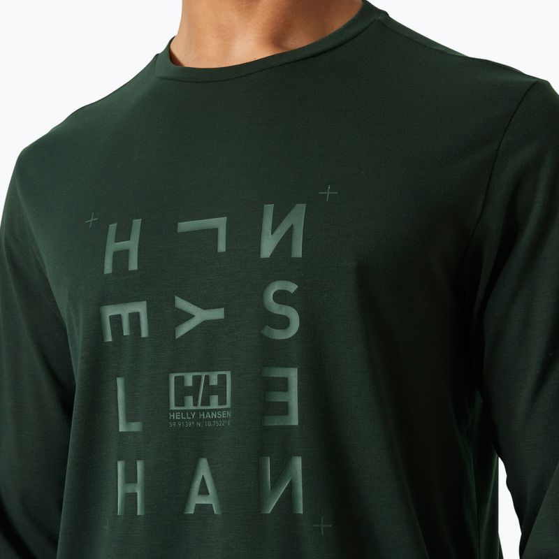 Pánske tričko longsleeve Helly Hansen Skog Graphic dark jungle 3