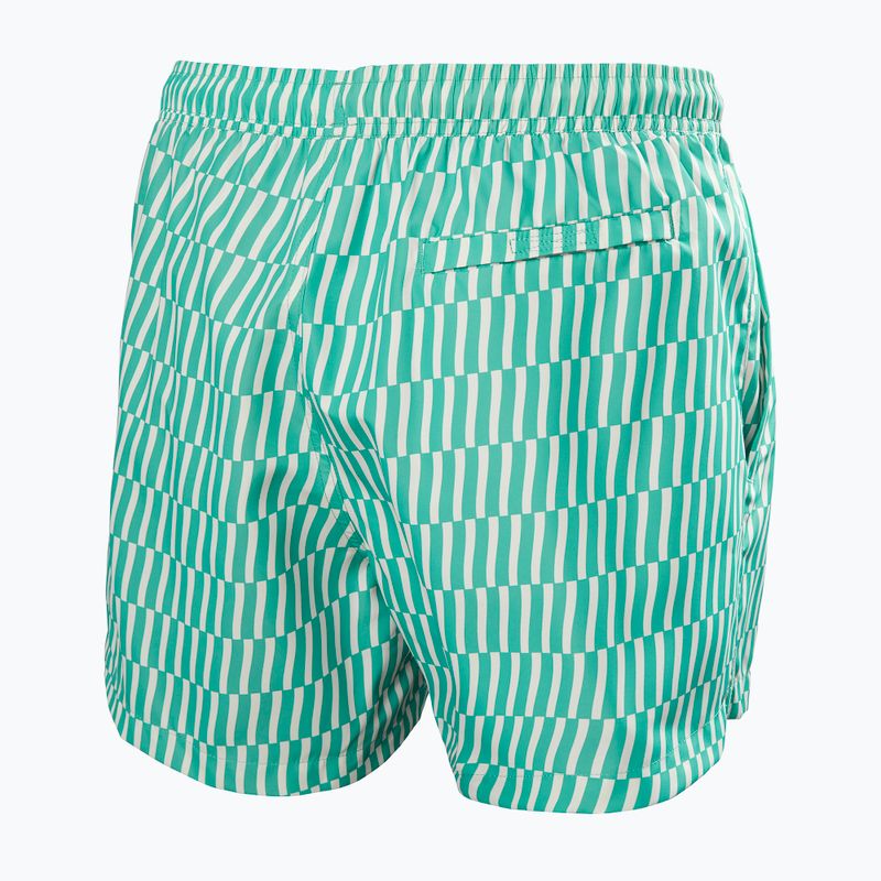 Pánske jachtárske šortky Helly Hansen Newport Trunk 4.5" dark mint offset stripe ao 2