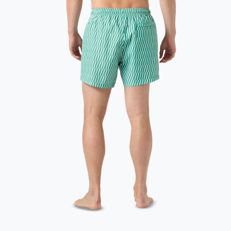 Pánske jachtárske šortky Helly Hansen Newport Trunk 4.5" dark mint offset stripe ao 4