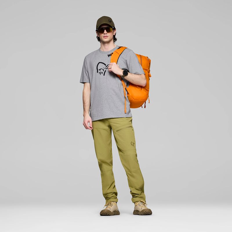 Pánske tričko NORRONA Cotton Viking grey melange/caviar 2