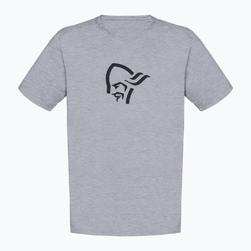 Pánske tričko NORRONA Cotton Viking grey melange/caviar 4