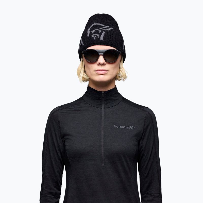 Zimná čiapka NORRONA MerinoUll Logo Beanie caviar melange 2