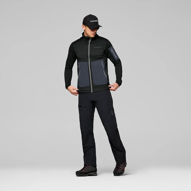 Pánska trekingová mikina NORRONA Falketind Warm2 Stretch Hood caviar black 2
