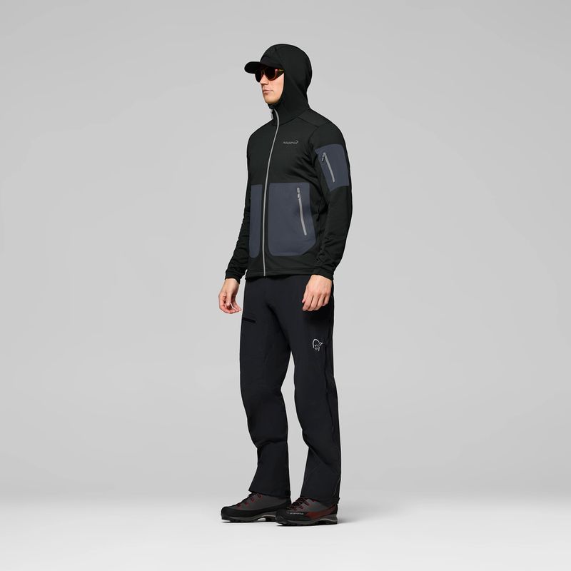 Pánska trekingová mikina NORRONA Falketind Warm2 Stretch Hood caviar black 4