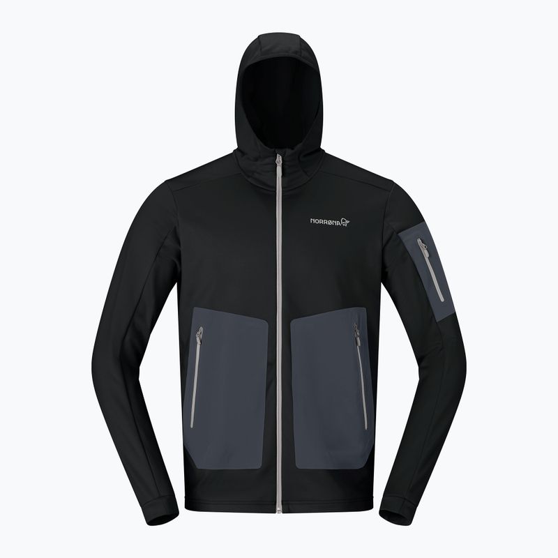 Pánska trekingová mikina NORRONA Falketind Warm2 Stretch Hood caviar black 5