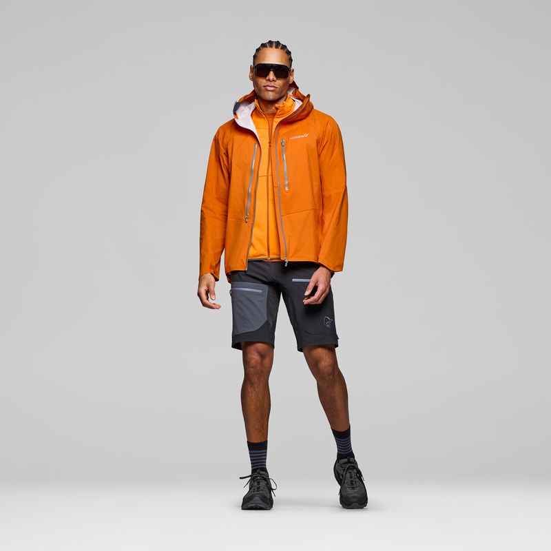 Pánska nepremokavá bunda NORRONA Falketind Dri1 gold flame 2