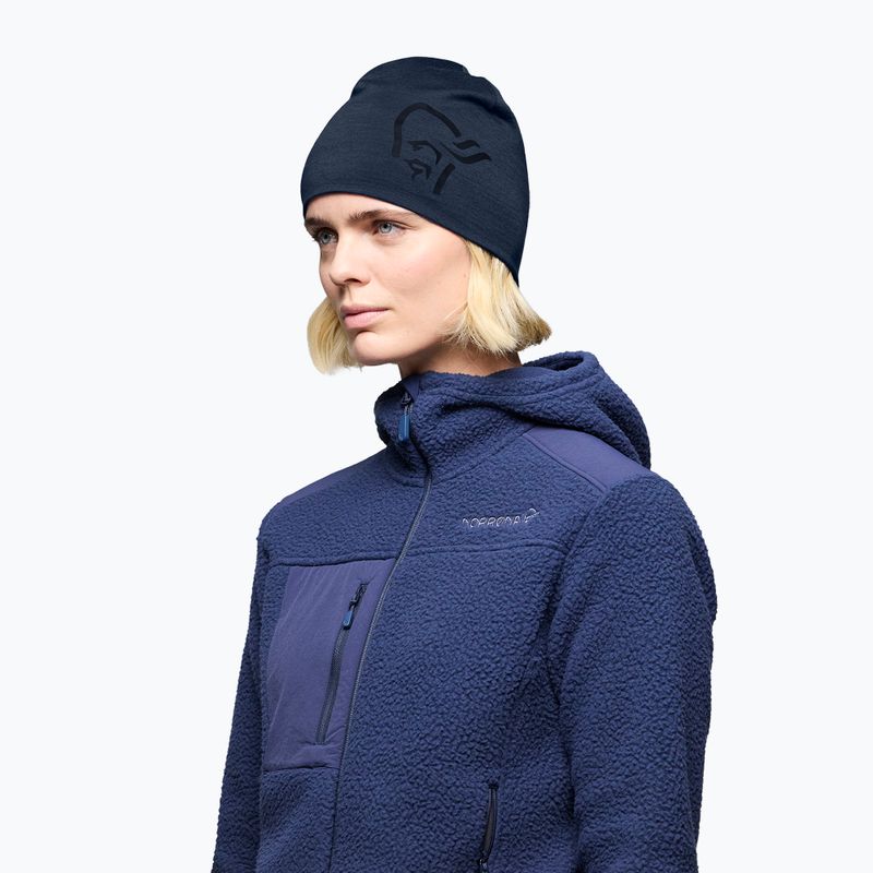 Zimná čiapka NORRONA PureUll 180 Beanie indigo night 3