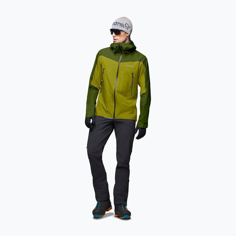 Pánska nepremokavá bunda NORRONA Falketind Gore-Tex golden lime/pesto 2