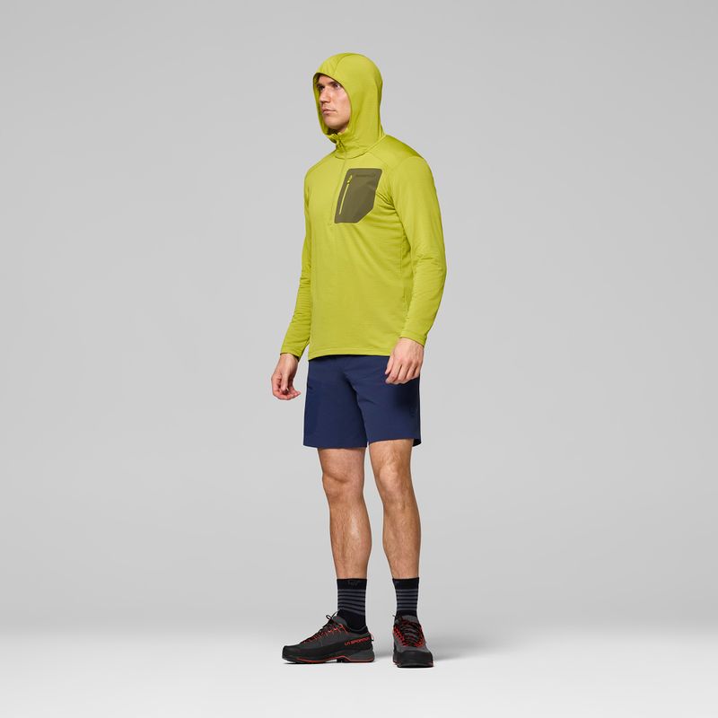 Pánska trekingová mikina NORRONA Falketind Warm1 Hood golden lime/olive night 4