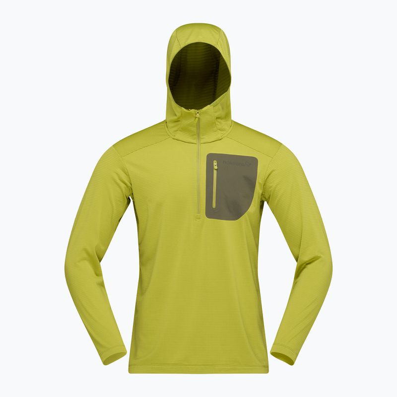Pánska trekingová mikina NORRONA Falketind Warm1 Hood golden lime/olive night 6