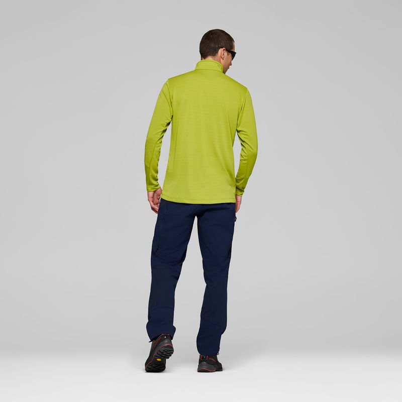 Pánska trekingová mikina NORRONA Femund Warm1 Zip Neck golden lime/olive night 3