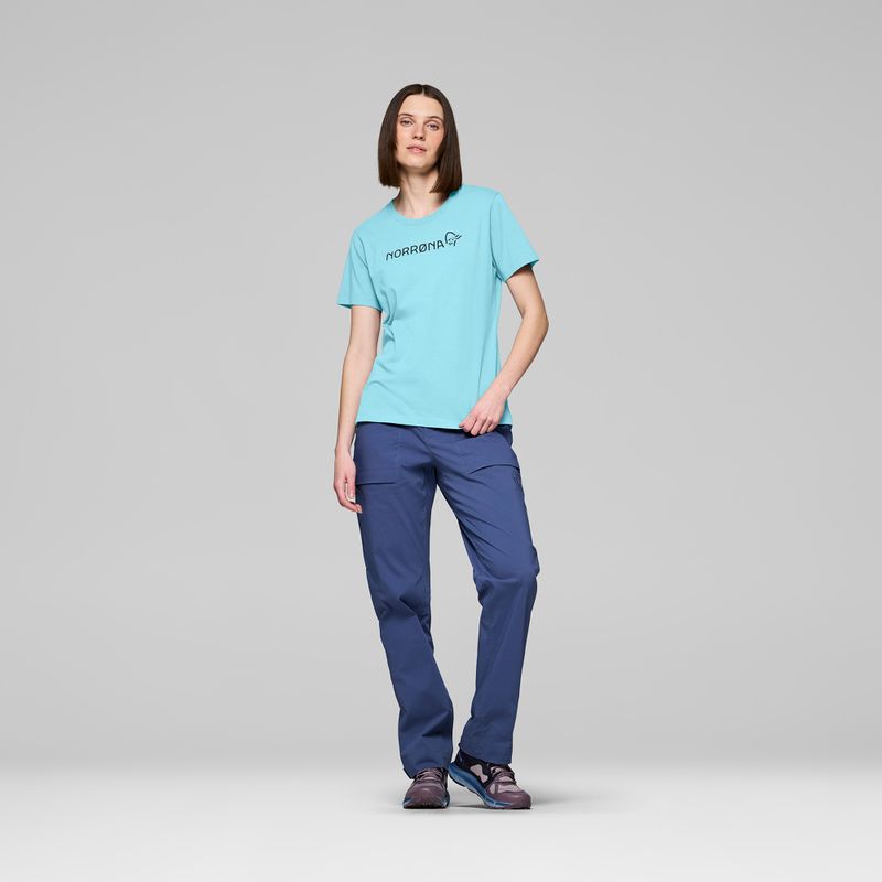 Dámske tričko NORRONA Cotton Norrøna Viking aqua haze 2