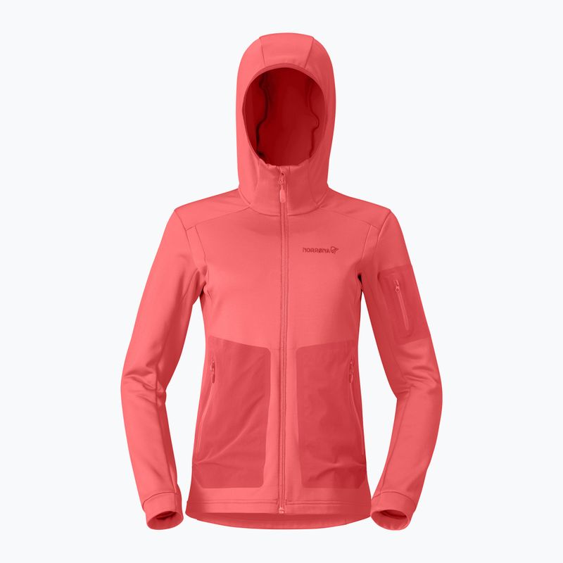 Dámska trekingová mikina NORRONA Falketind Warm2 Stretch Hood deep sea coral/baked apple 5