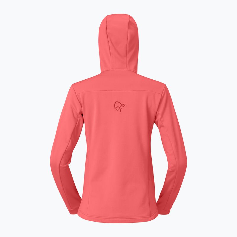 Dámska trekingová mikina NORRONA Falketind Warm2 Stretch Hood deep sea coral/baked apple 6