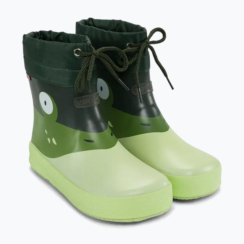 Kaloshe detské Viking Footwear Alv Barefoot Paw Print svetlozelená/zelená 10