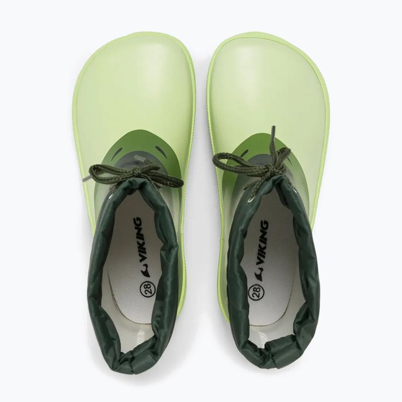 Kaloshe detské Viking Footwear Alv Barefoot Paw Print svetlozelená/zelená 12