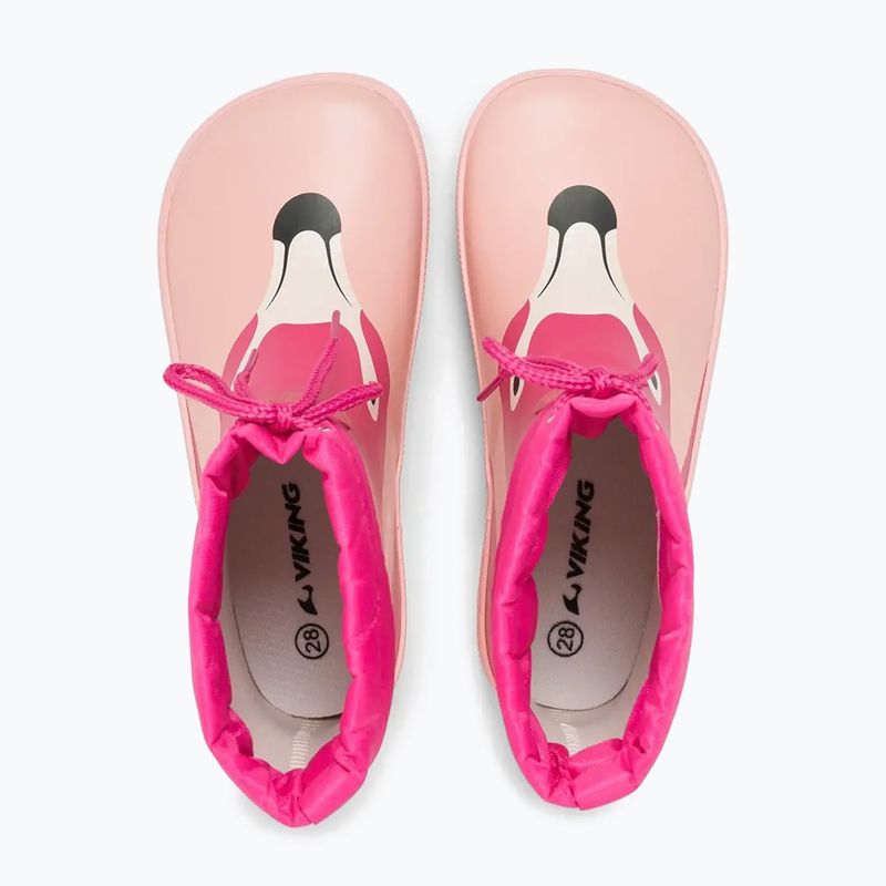 Kaloshe detské Viking Footwear Alv Barefoot Paw Print svetloružová/magenta 12