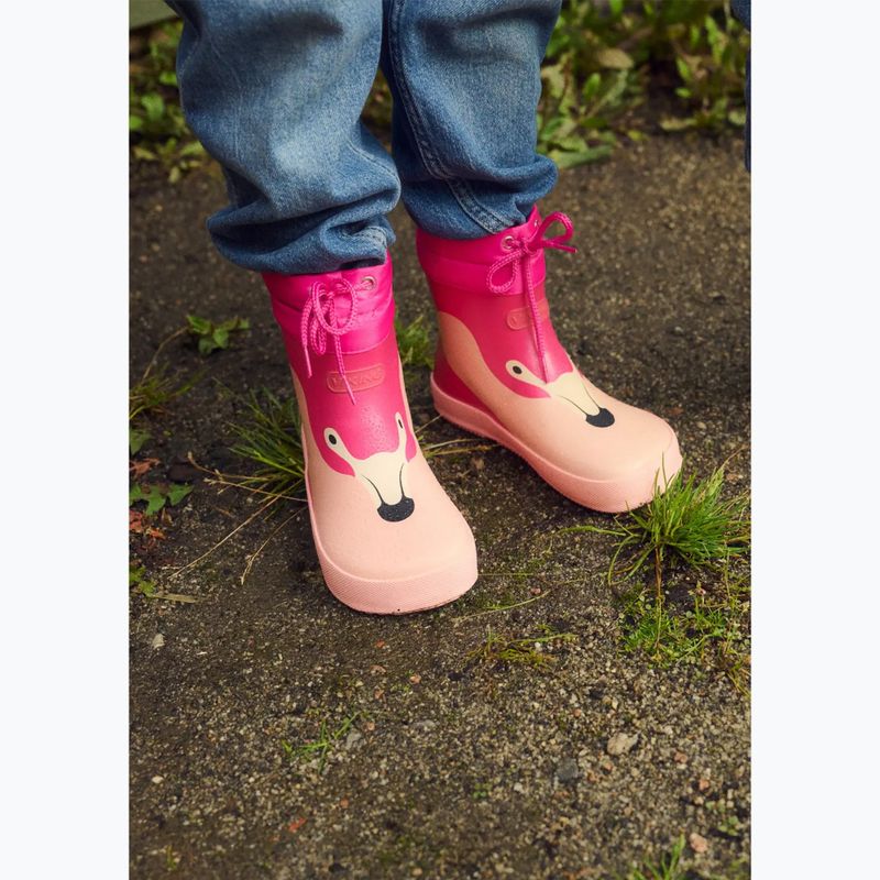 Kaloshe detské Viking Footwear Alv Barefoot Paw Print svetloružová/magenta 14