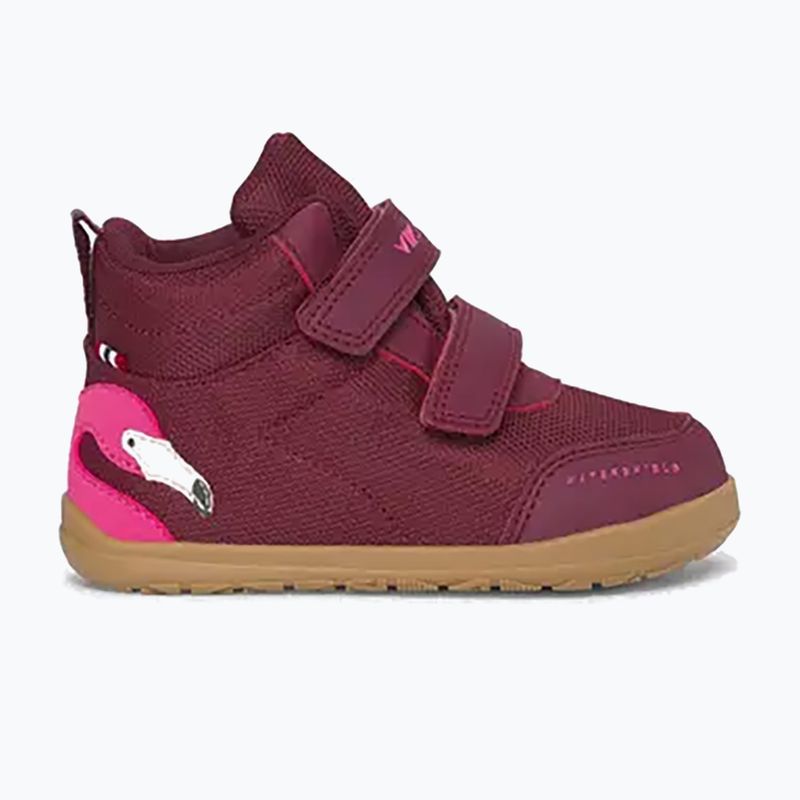 Topánky barefoot detské Viking Footwear Alv Barefoot Mid 2V Waterproof burgundské 8