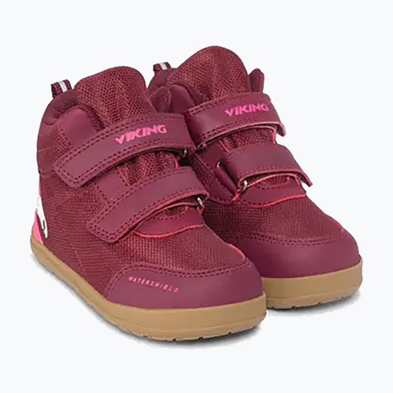 Topánky barefoot detské Viking Footwear Alv Barefoot Mid 2V Waterproof burgundské 10