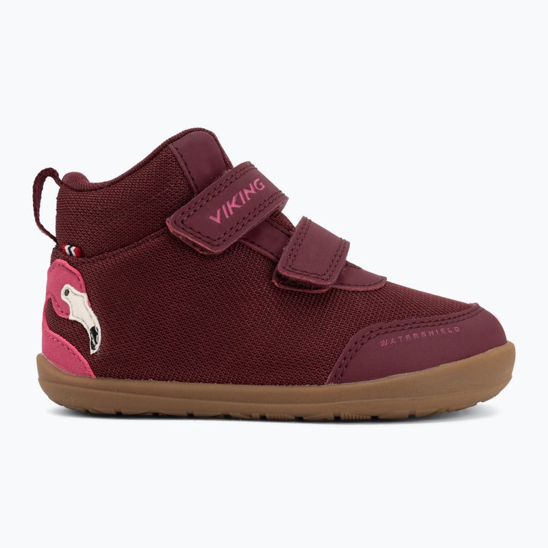 Detské barefoot topánky Viking Alv Barefoot Mid 2V Waterproof burgundy 2
