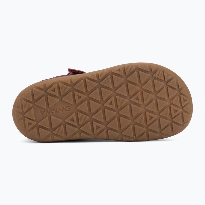 Detské barefoot topánky Viking Alv Barefoot Mid 2V Waterproof burgundy 4