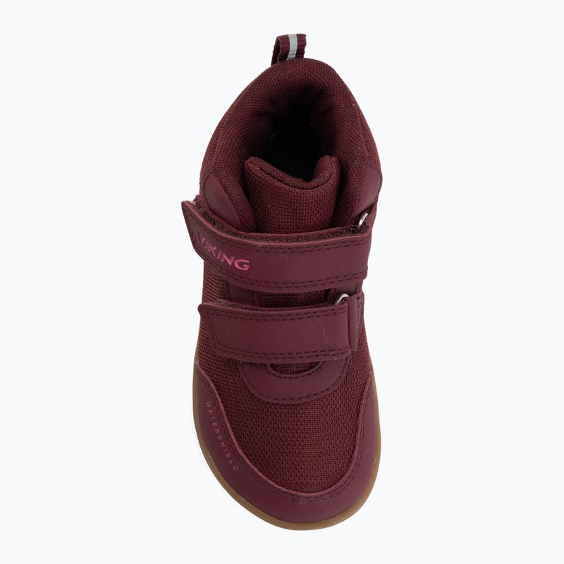 Detské barefoot topánky Viking Alv Barefoot Mid 2V Waterproof burgundy 5