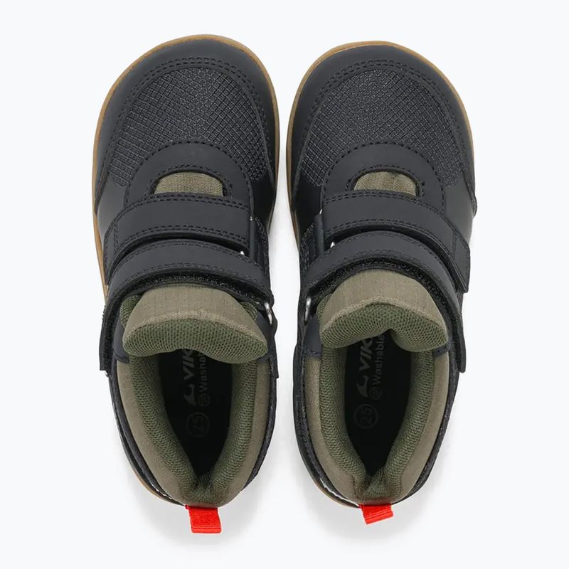 Topánky barefoot detské Viking Footwear Aspen Barefoot Mid 2V Waterproof čierne 12