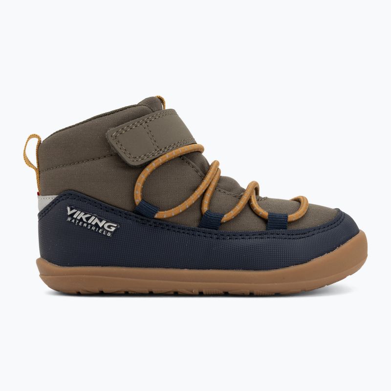 Topánky barefoot detské Viking Footwear Birch Barefoot Mid 1V Waterproof navy/olivová 2