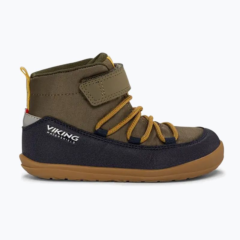 Topánky barefoot detské Viking Footwear Birch Barefoot Mid 1V Waterproof navy/olivová 8