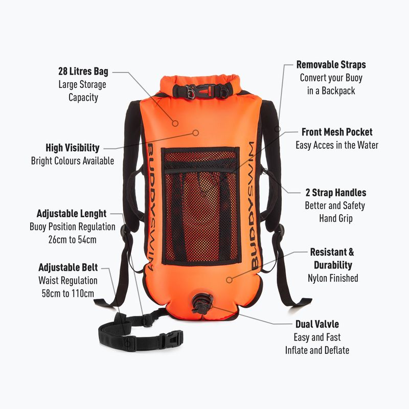 Záchranná bójka BuddySwim Backpack 28 l orange 2